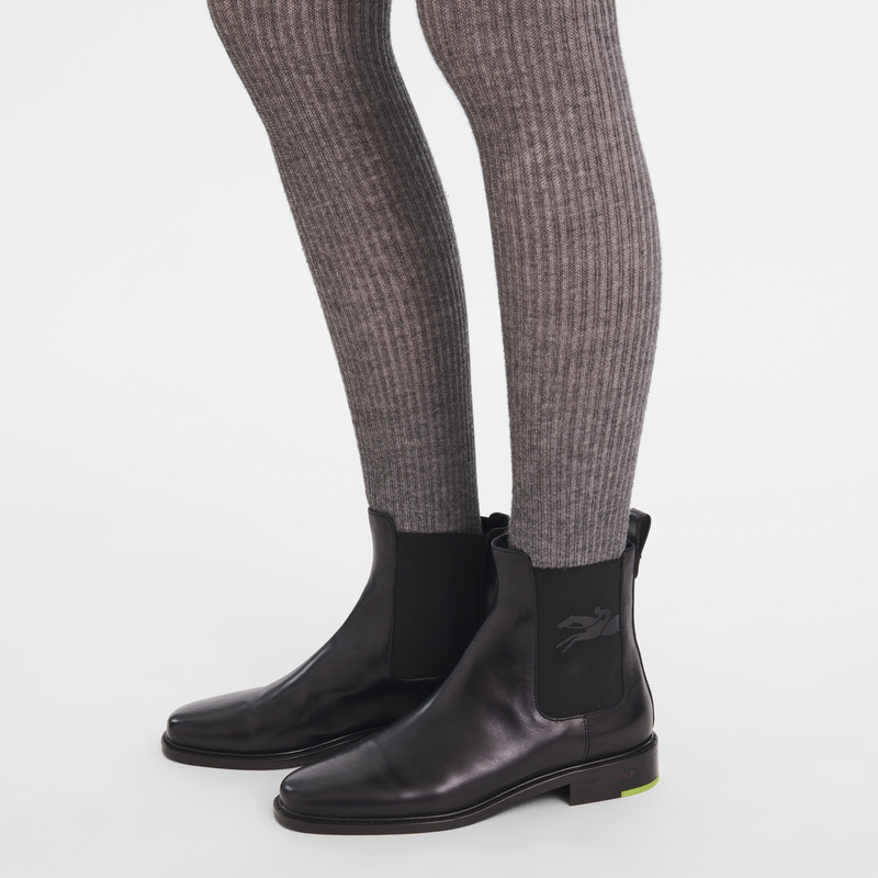 Boots cuir noir clearance