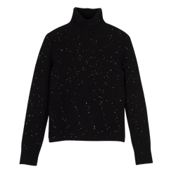 Camisola de gola alta , Malha - Preto