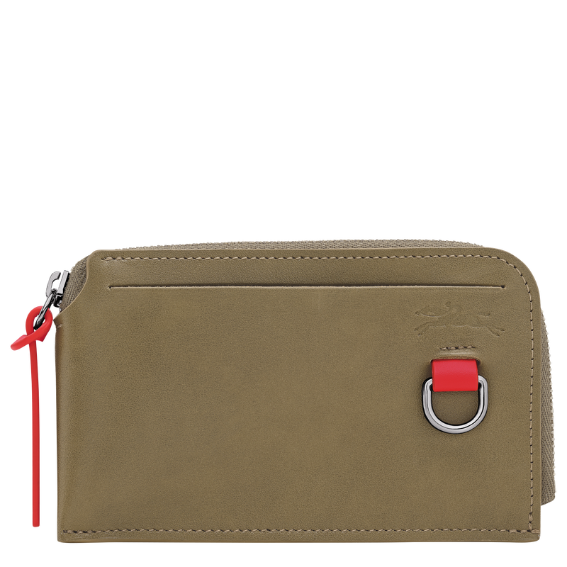 Karten-Etui Longchamp Pocket , Leder - Olivgrün  - Ansicht 1 von 2