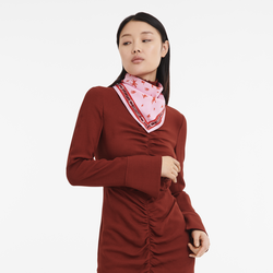 Longchamp 80's Silk scarf 50 , Pink/Orange - OTHER