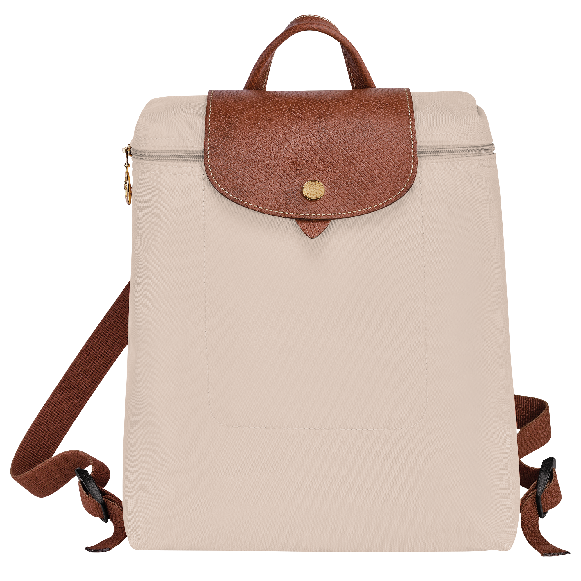 LONGCHAMP Le Pliage Cuir BACKPACK Authentic Creamy Tan LEATHER Small