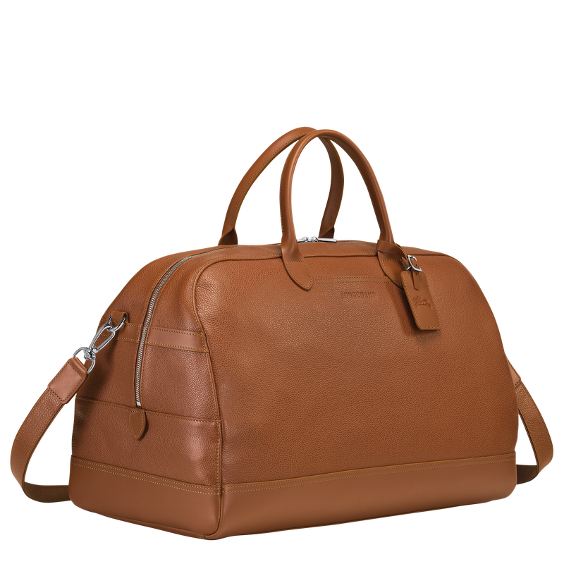 Le Foulonné M Travel bag Caramel - Leather | Longchamp US