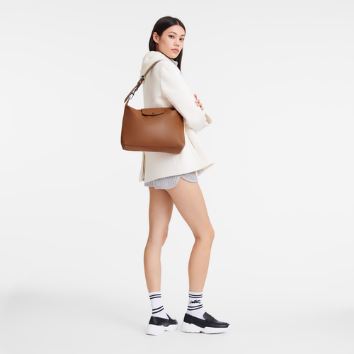 Le Pliage Xtra M Hobo bag , Cognac - Leather - View 2 of  6