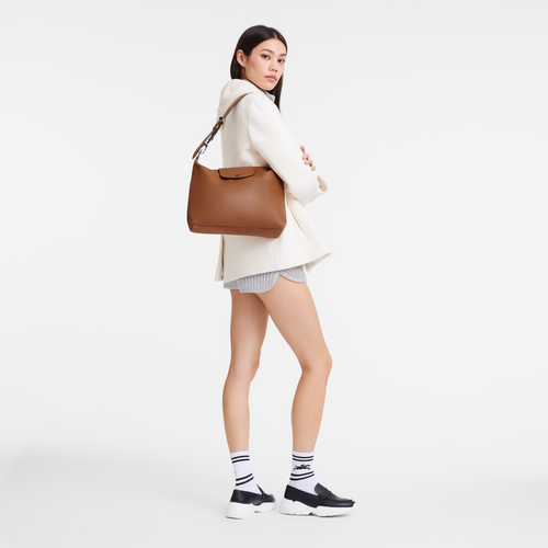 Le Pliage Xtra M Hobo bag , Cognac - Leather - View 2 of 6