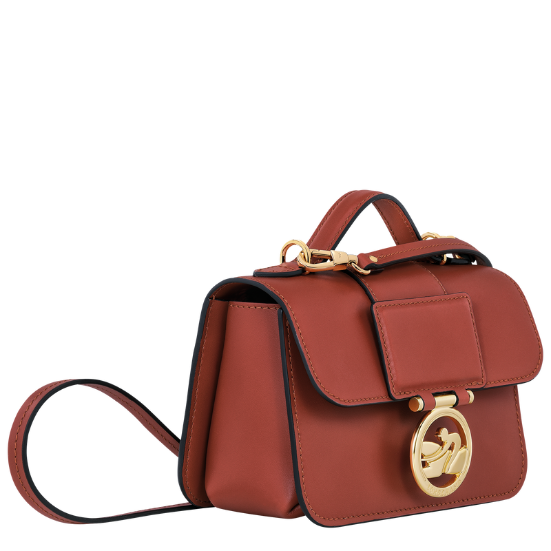 Box-Trot XS Crossbody bag , Mahogany - Leather  - View 3 of  6