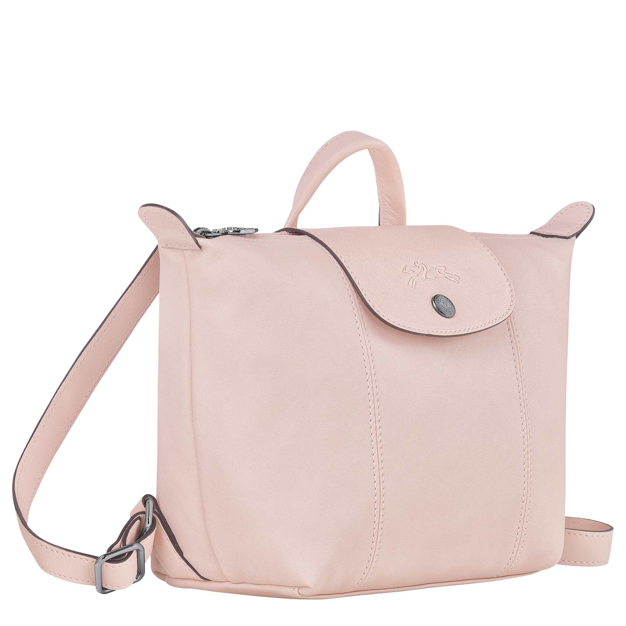 Backpack Le Pliage Cuir Pale pink 