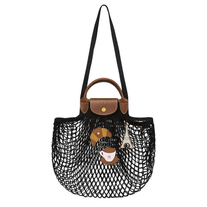 Le Pliage Filet L Mesh bag , Black - Canvas  - View 5 of  6