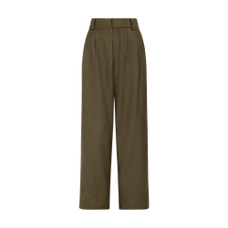 Trousers , Olive - Flannel