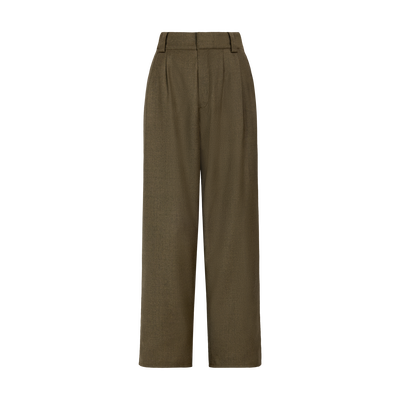 Trousers , Olive - Flannel