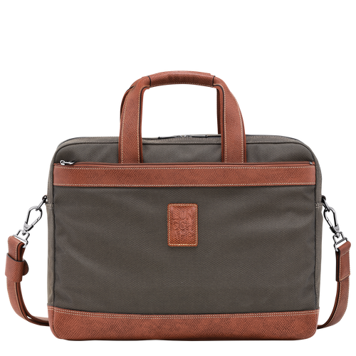 Boxford L Briefcase , Brown - Recycled canvas - View 1 of  5