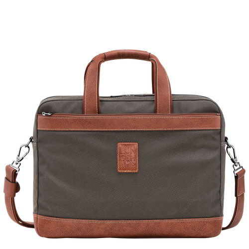 Boxford L Briefcase , Brown - Recycled canvas - View 1 of 5