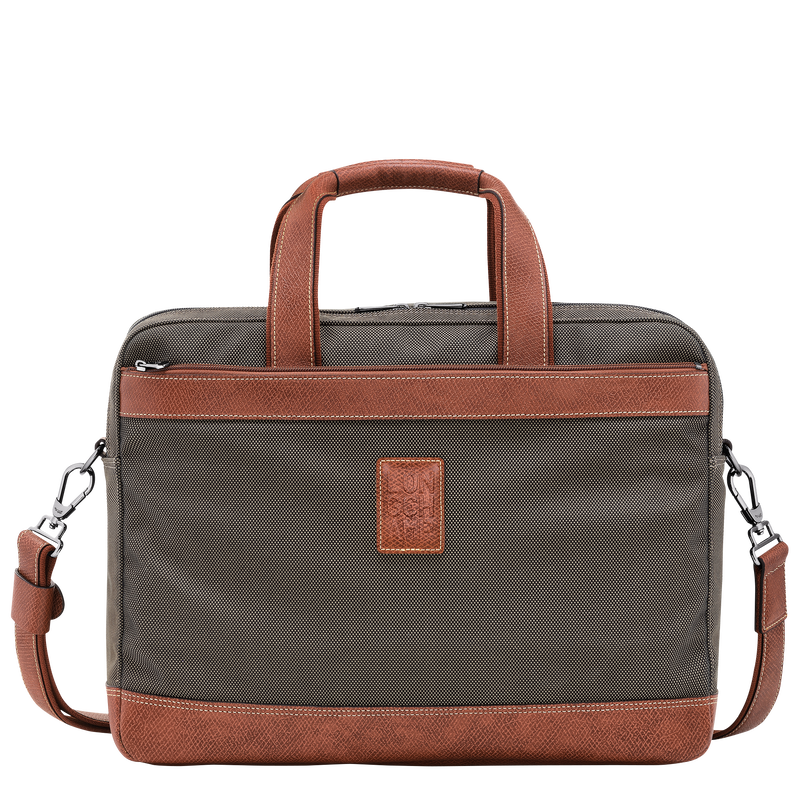 Boxford L Briefcase , Brown - Recycled canvas  - View 1 of  5