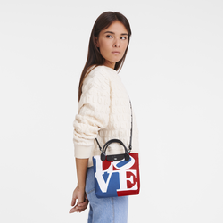 Umhängetasche XS Longchamp x Robert Indiana , Canvas - Weiss
