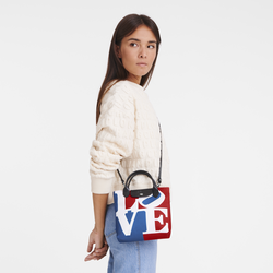 Sac bandoulière XS Longchamp x Robert Indiana , Toile - Blanc