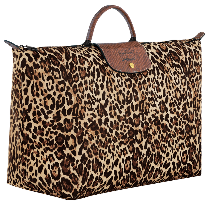 Longchamp X D'heygere Reisetasche/Rucksack S, Panther-Print