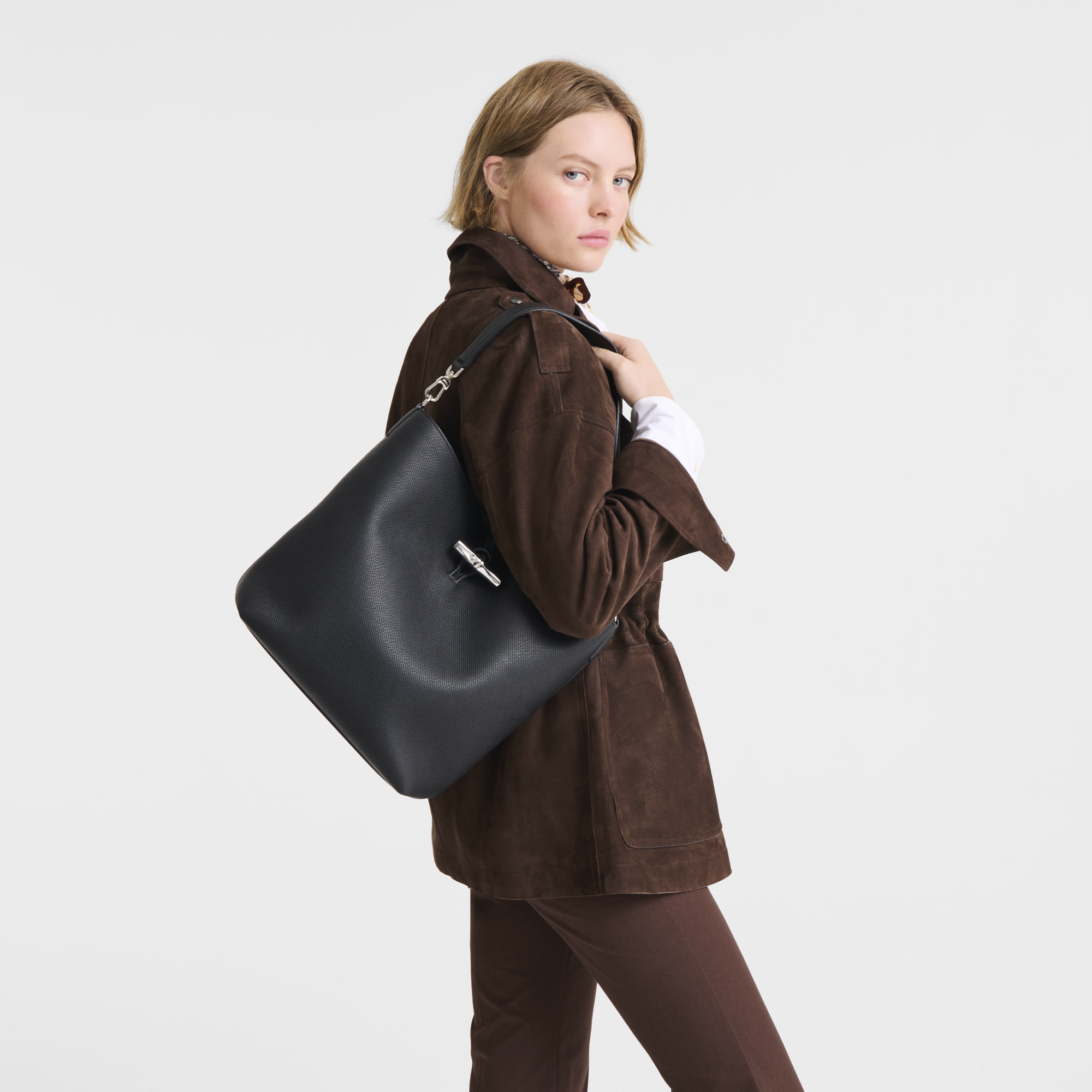 Le Roseau Hobo bag M, Black