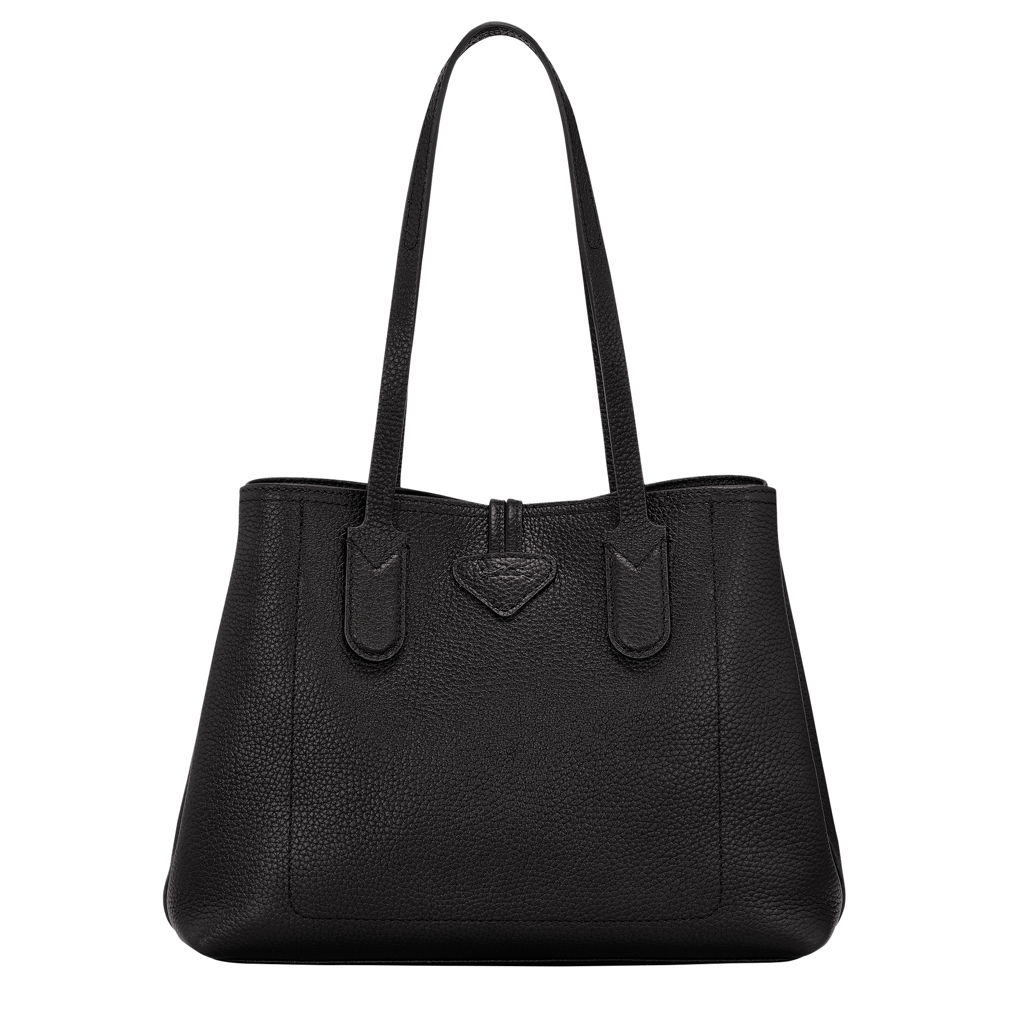 Longchamp Small Roseau Leather Tote Bag - Black