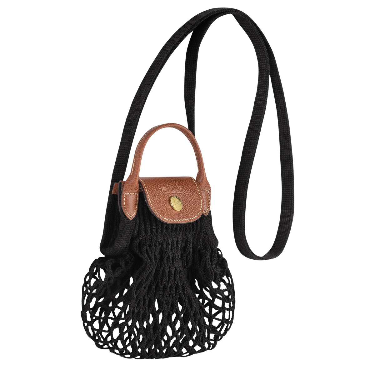 Женская сумка Longchamp Le Pliage Filet XS Mesh, цвет: Чёрный — фото 3