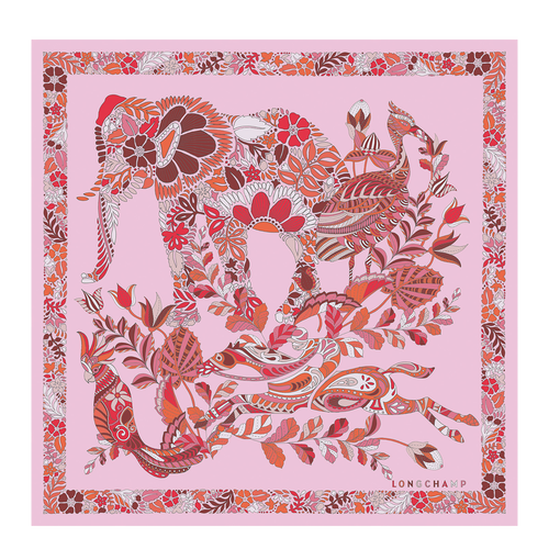 シルクスカーフ 21年春夏コレクション Pink Silver soi018 ロンシャン Jp