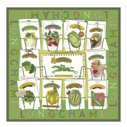 In the Vegetable Garden Silk scarf 70 , Laurel - Silk