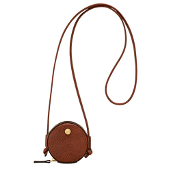 &Eacute;pure Coin purse with cord , Brown - Leather