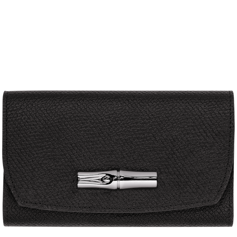 Brieftasche im Kompaktformat Le Roseau , Leder - Schwarz  - Ansicht 1 von 3