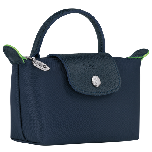 Le Pliage Green Pouch with handle , Navy - Recycled canvas - View 3 of 5