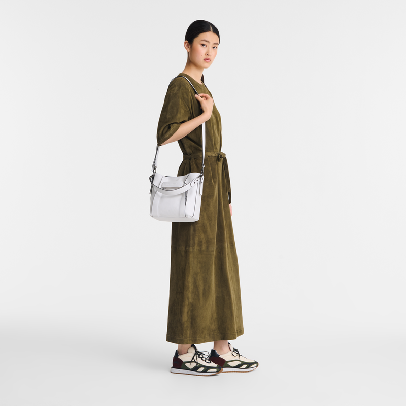 Sac bandoulière S Longchamp 3D , Cuir - Blanc  - Vue 2 de 5