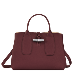 Roseau M Handbag , Plum - Leather