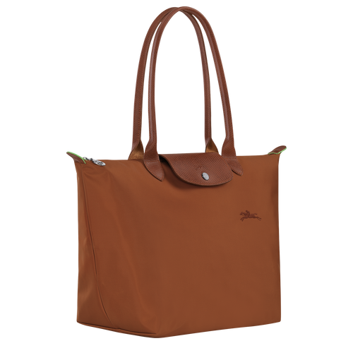 Le Pliage Green L Tote bag , Cognac - Recycled canvas - View 3 of 6