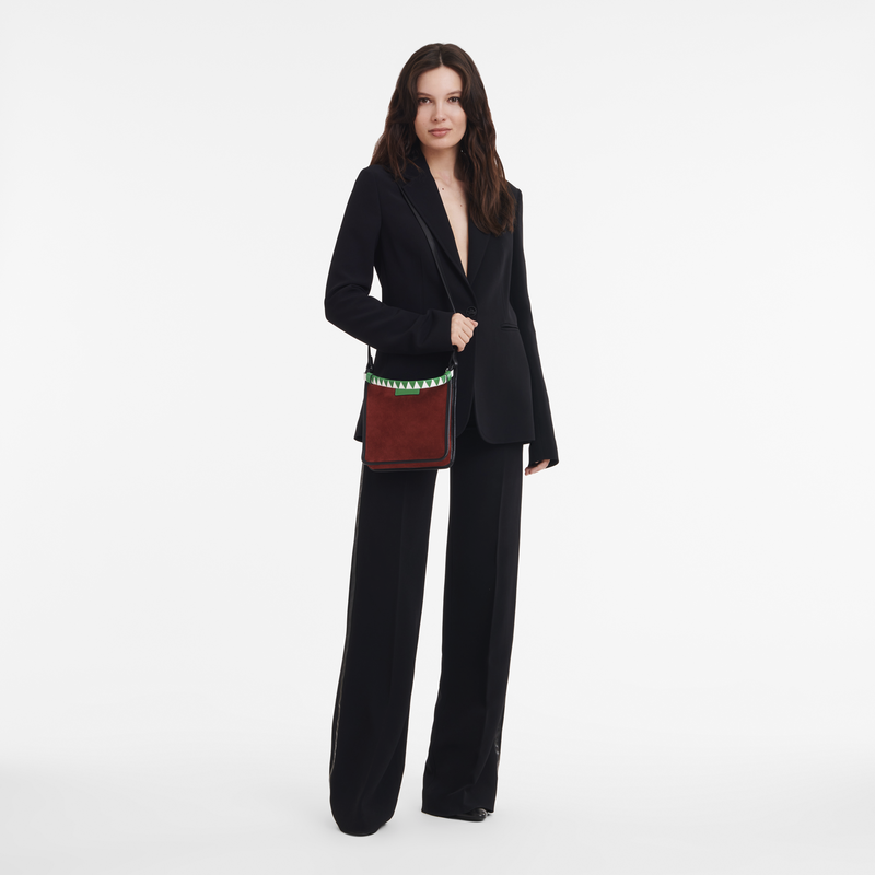 Le Foulonné S Crossbody bag , Mahogany - Leather  - View 2 of 4