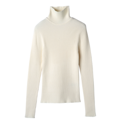 High collar fitted jumper , Ecru - Knit