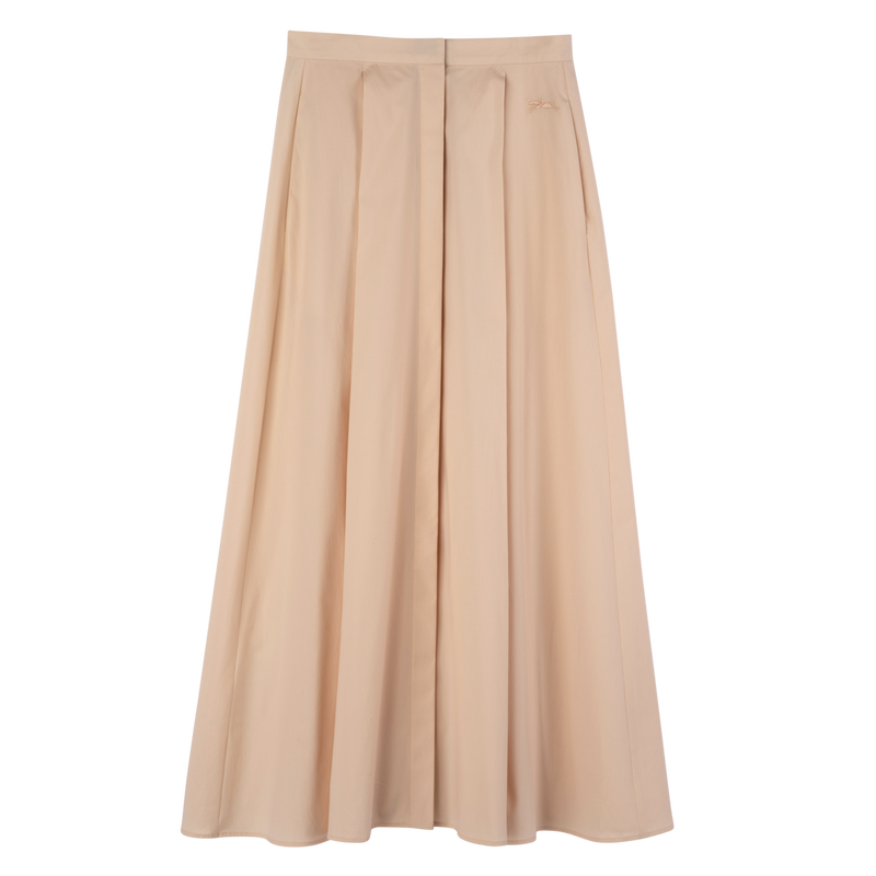 Midi skirt , Cream - Popelin  - View 1 of  5