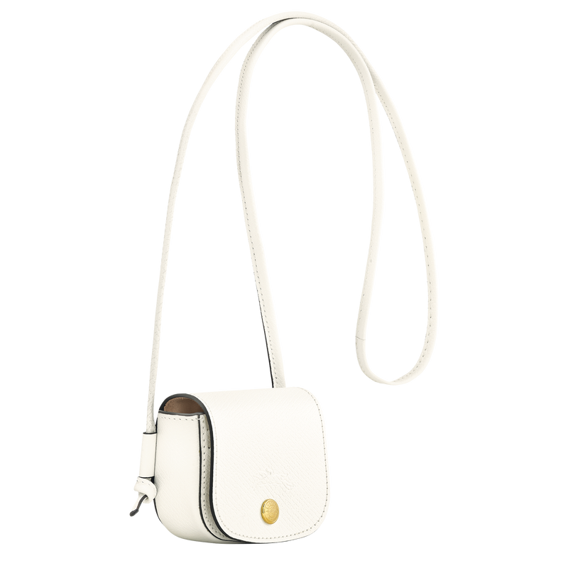 Épure Coin purse with leather lace , White - Leather  - View 3 of  4