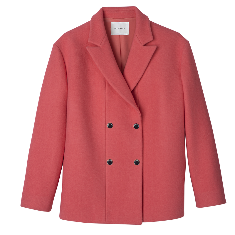 Straight peacoat , Blush - Wool broadcloth  - View 1 of 5