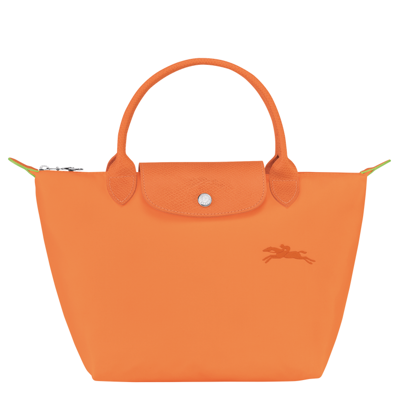 Le Pliage Green S Handbag Orange Recycled canvas Longchamp US