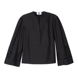 Blouse , Black - Poplin embroidered