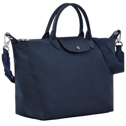 Le Pliage Xtra L Handbag , Navy - Leather - View 3 of 5