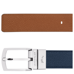 Le Foulonné Men's belt , Navy/Caramel - Leather