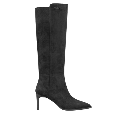 Bottes &agrave; talon Elan , Cuir - Noir
