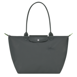 Le Pliage Green L Tote bag , Graphite - Recycled canvas
