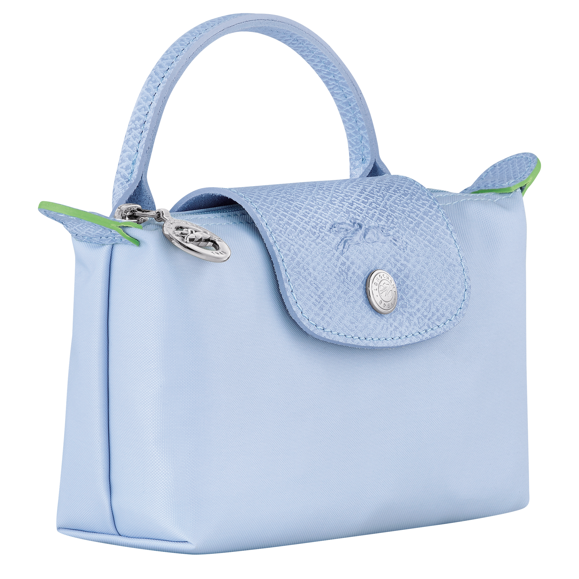 Le Pliage Green Pouch with handle, Sky Blue