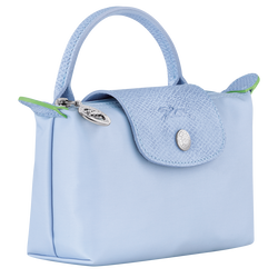 Le Pliage Green Pouch with handle, Sky Blue