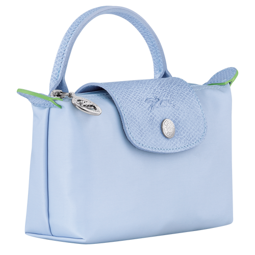 Le Pliage Green Pouch with handle , Sky Blue - Recycled canvas - View 3 of 5