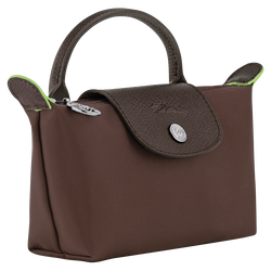 Le Pliage Green Pouch with handle , Mocha - Recycled canvas