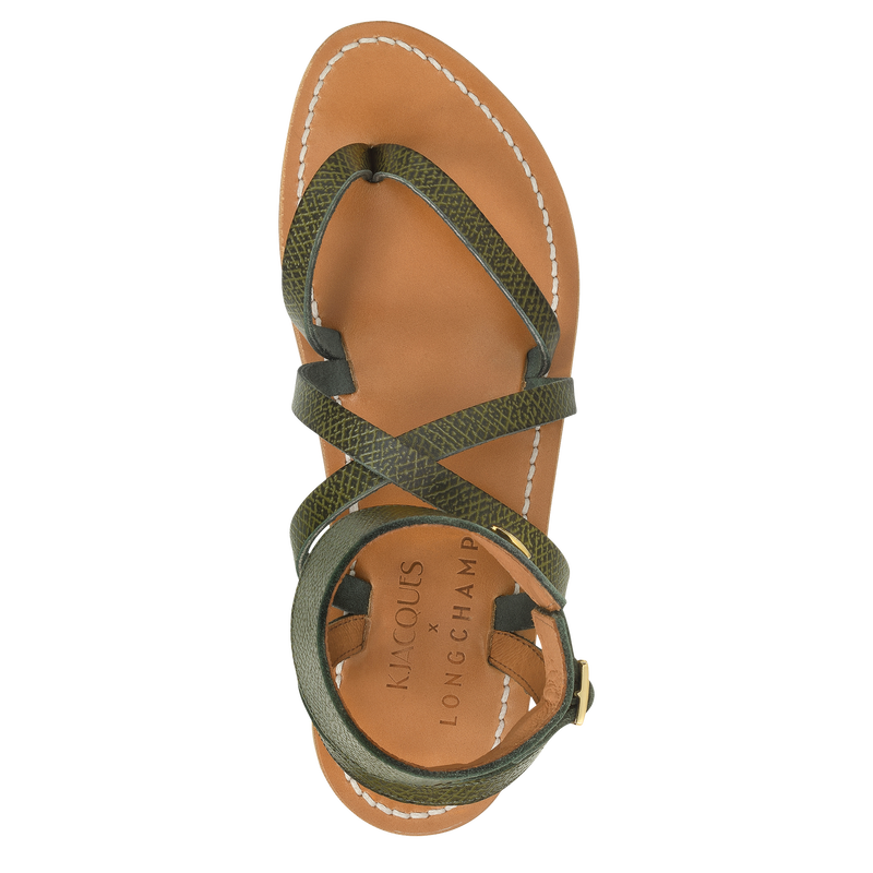 Longchamp x K.Jacques Sandalen , Groen - Leder  - Weergave 4 van  4