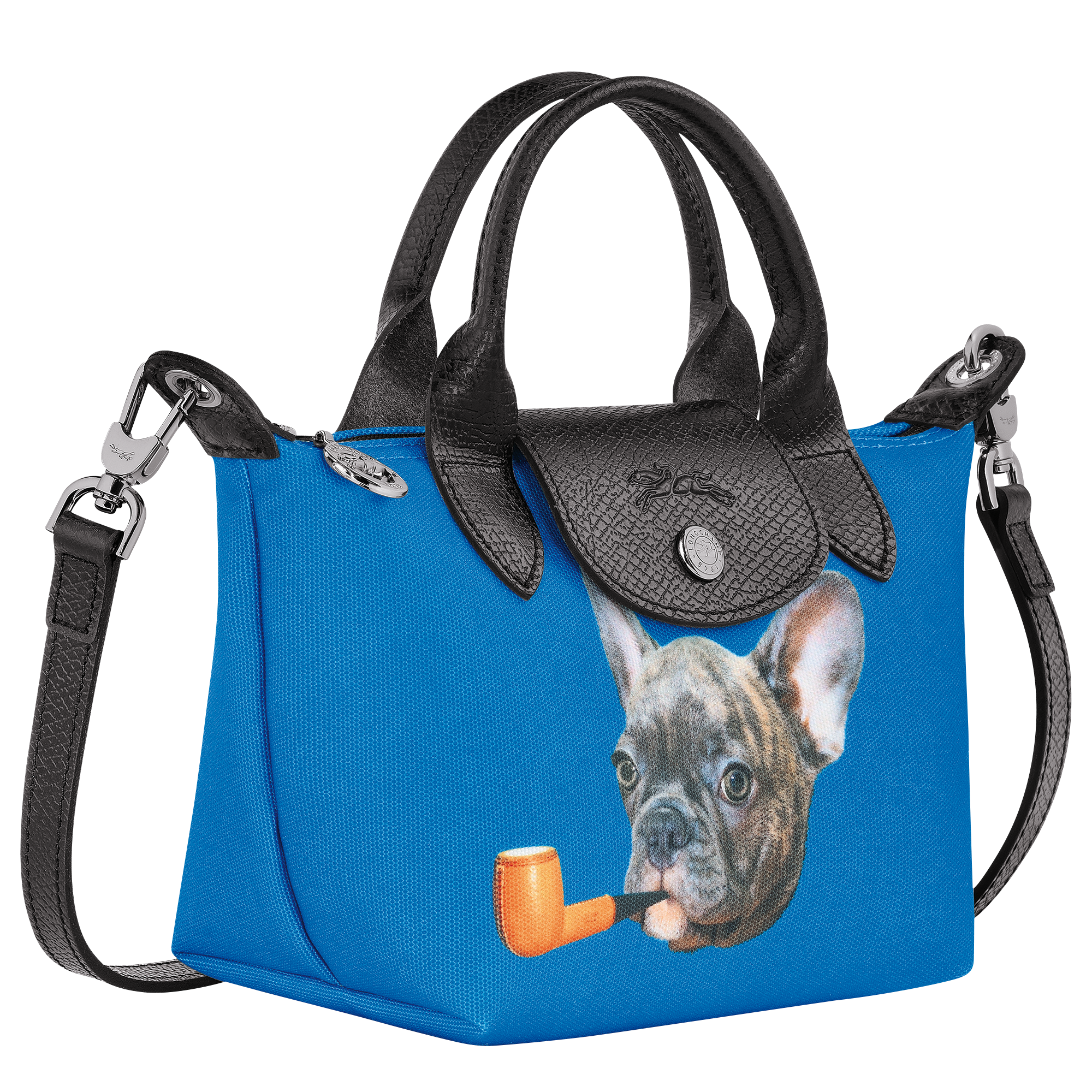 Longchamp x ToiletPaper XS トップハンドルバッグ ブルー 