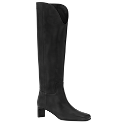 La Cavali&egrave;re Heel boots , Black - Leather
