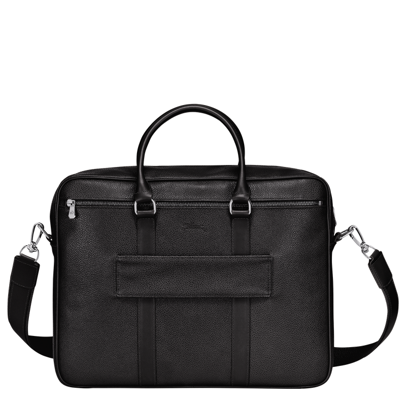 Porte documents M Le Foulonne Cuir Noir Longchamp CA