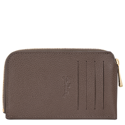 Le Foulonn&eacute; Card holder , Taupe - Leather